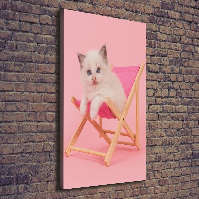 Canvas wall art Cat on a sun lounger