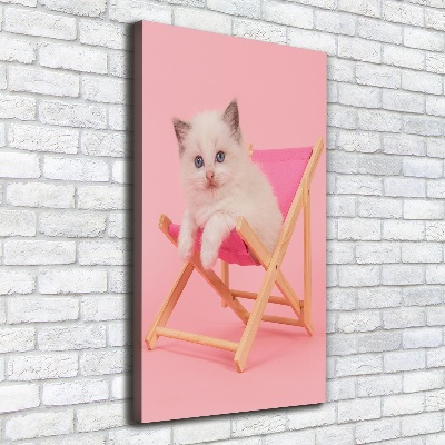 Canvas wall art Cat on a sun lounger