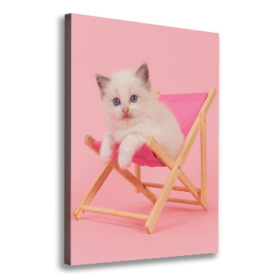 Canvas wall art Cat on a sun lounger