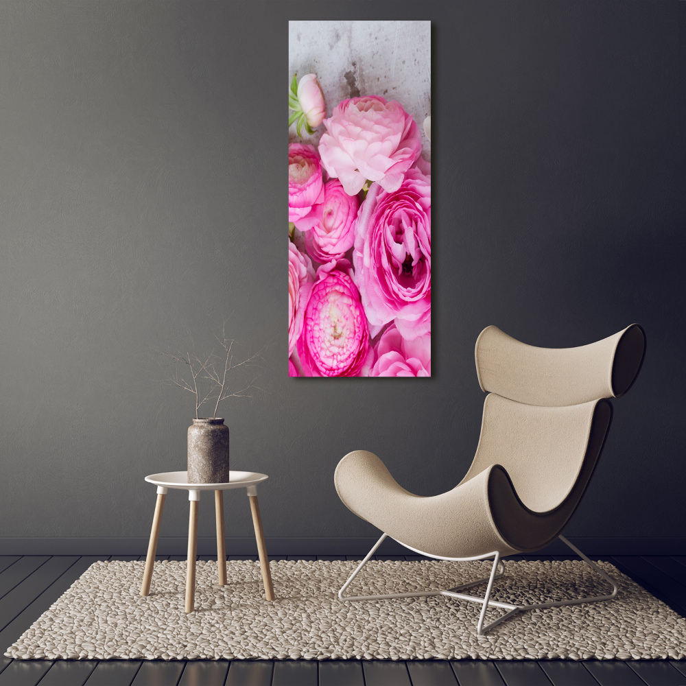 Wall art canvas large Pink