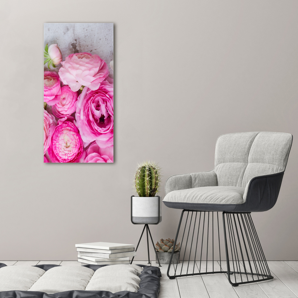 Wall art canvas large Pink