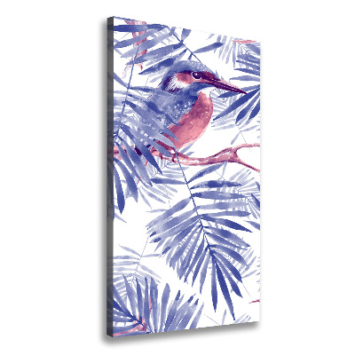 Wall canvas art Palm and bird leaves