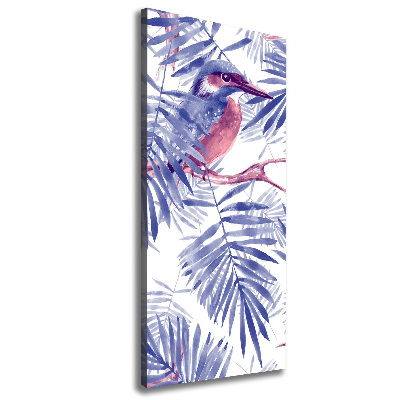 Wall canvas art Palm and bird leaves