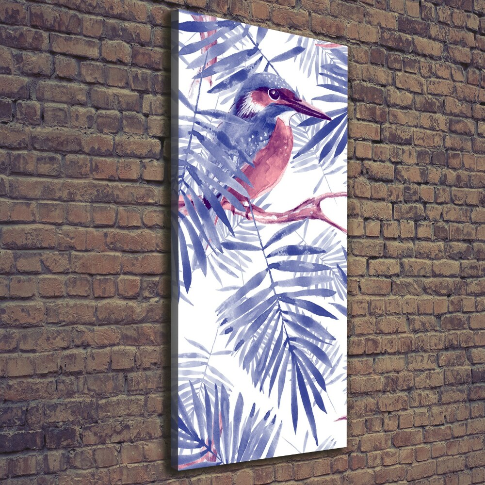 Wall canvas art Palm and bird leaves