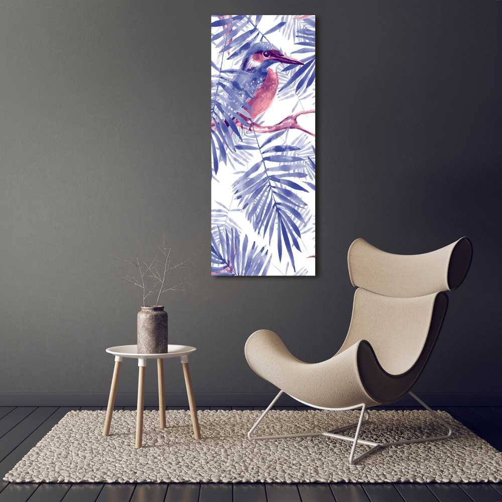 Wall canvas art Palm and bird leaves