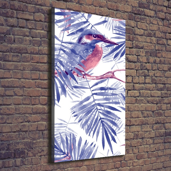 Wall canvas art Palm and bird leaves