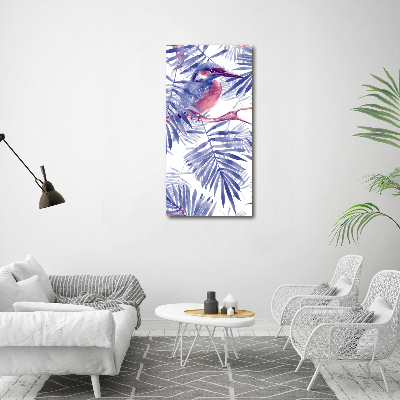 Wall canvas art Palm and bird leaves