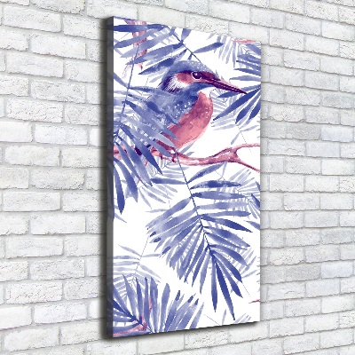 Wall canvas art Palm and bird leaves