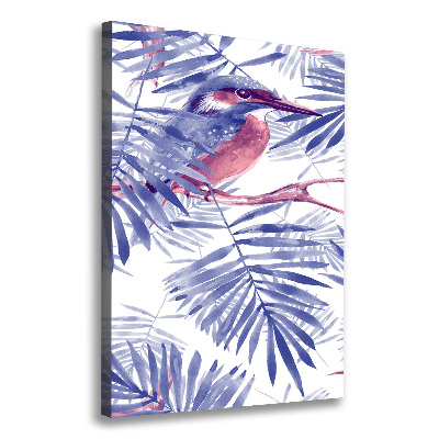 Wall canvas art Palm and bird leaves