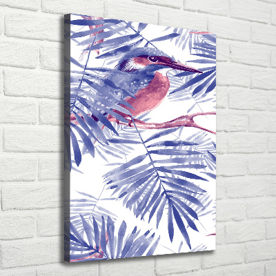 Wall canvas art Palm and bird leaves