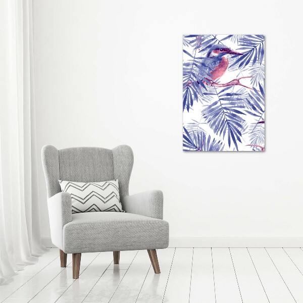 Wall canvas art Palm and bird leaves