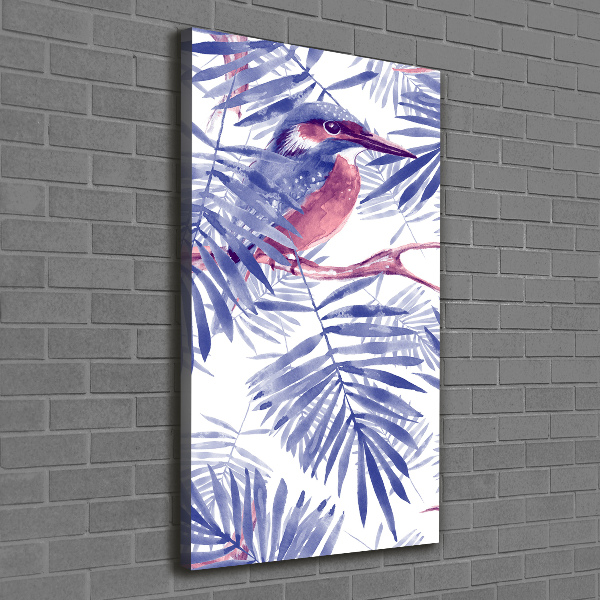 Wall canvas art Palm and bird leaves