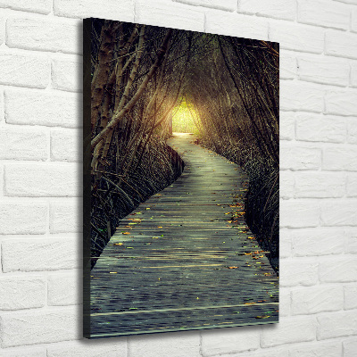 Canvas wall art Path in the forest