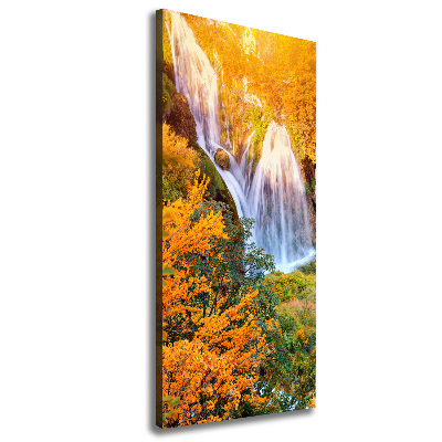 Canvas wall art Waterfall in autumn