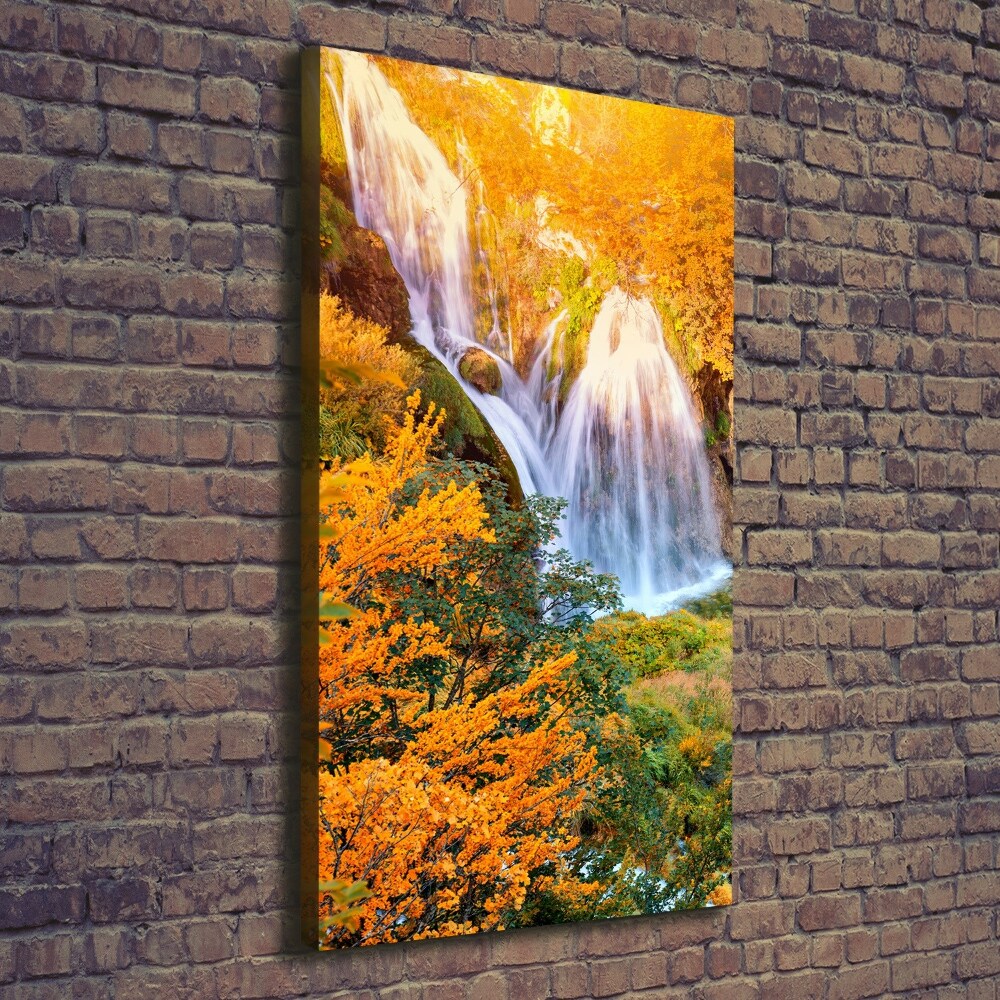 Canvas wall art Waterfall in autumn