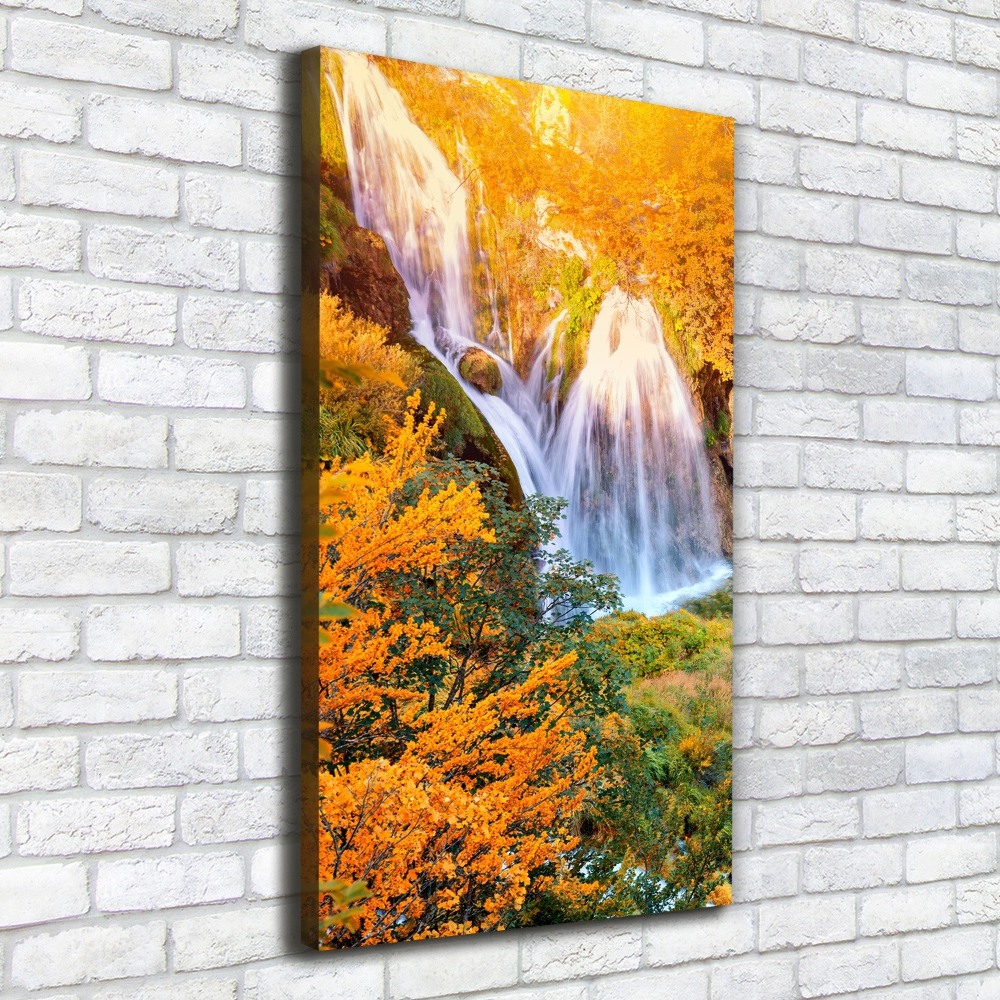 Canvas wall art Waterfall in autumn