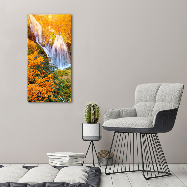 Canvas wall art Waterfall in autumn