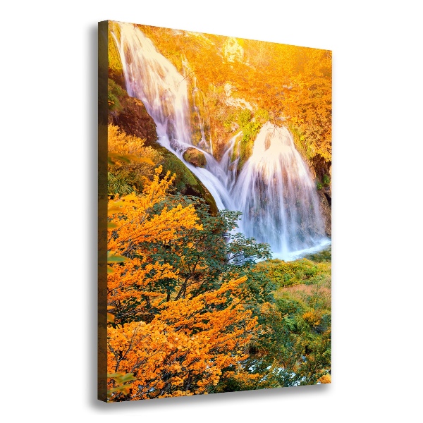 Canvas wall art Waterfall in autumn