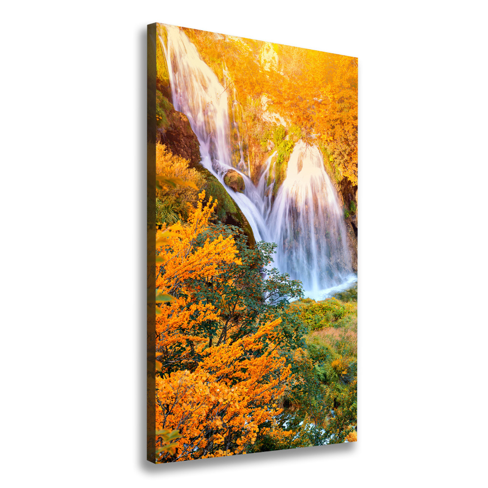 Canvas wall art Waterfall in autumn