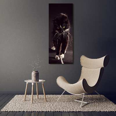 Large canvas wall art Black cat