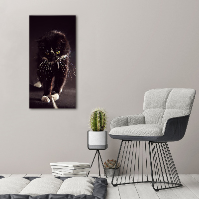 Large canvas wall art Black cat