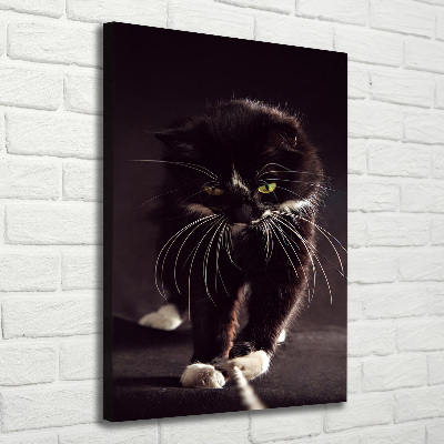 Large canvas wall art Black cat