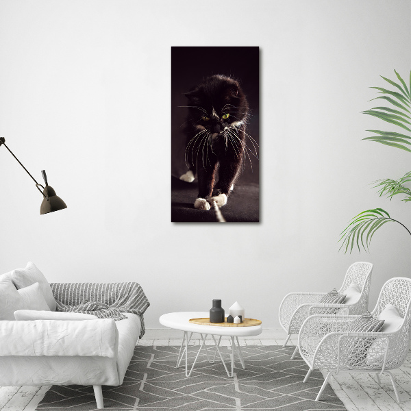 Large canvas wall art Black cat