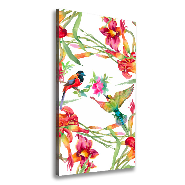 Picture canvas print Birds and flowers