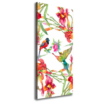 Picture canvas print Birds and flowers