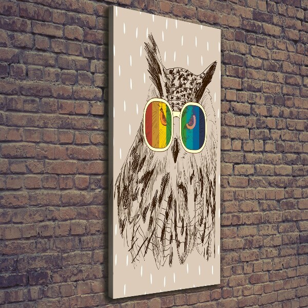 Wall canvas art Owls with glasses