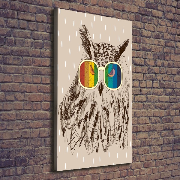 Wall canvas art Owls with glasses