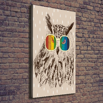 Wall canvas art Owls with glasses