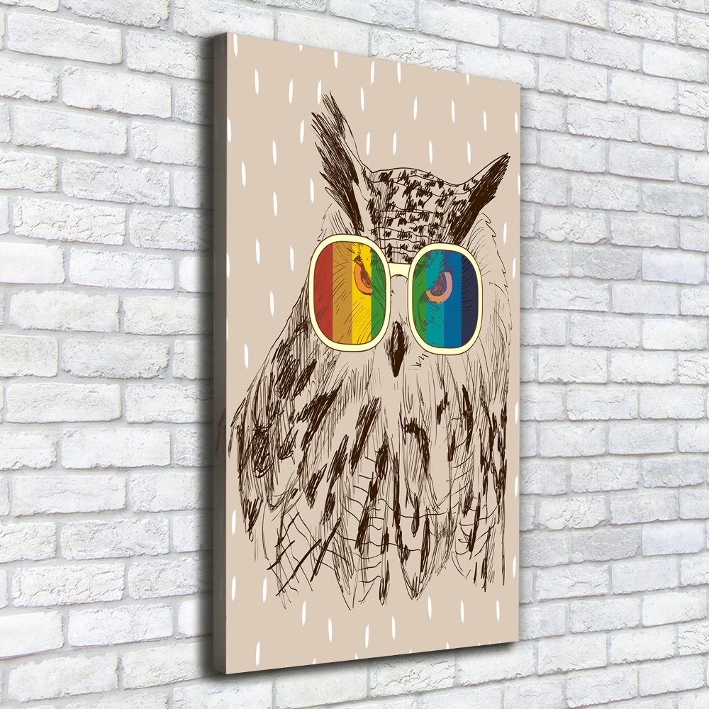 Wall canvas art Owls with glasses