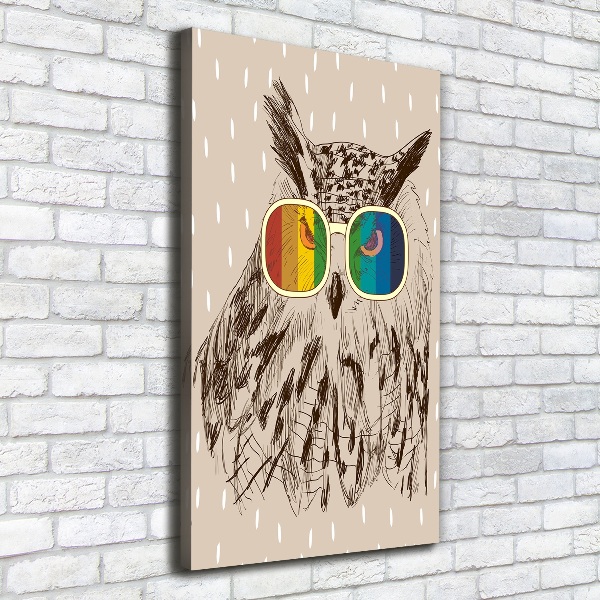 Wall canvas art Owls with glasses