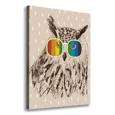 Wall canvas art Owls with glasses