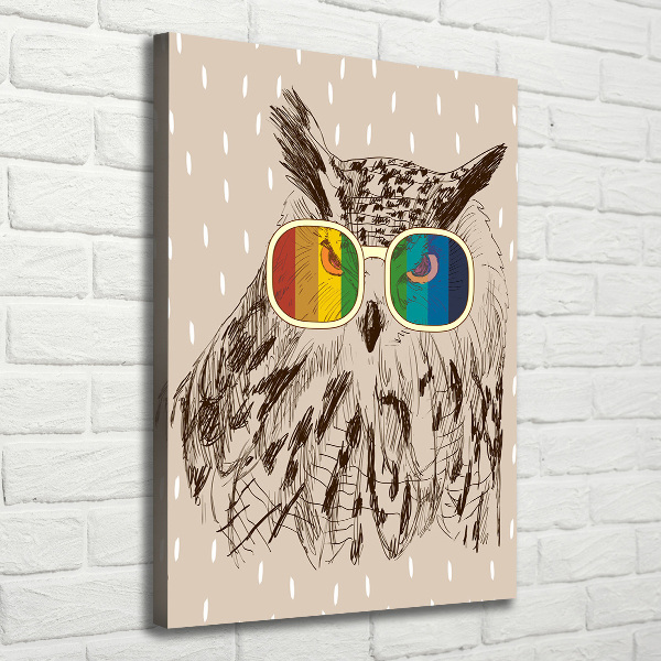 Wall canvas art Owls with glasses