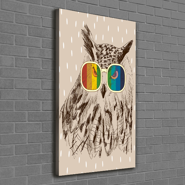 Wall canvas art Owls with glasses