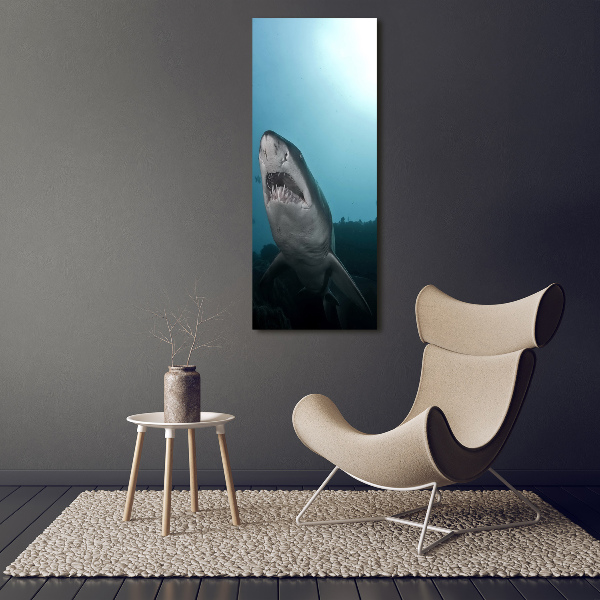 Wall art canvas large Large shark