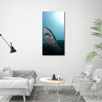 Wall art canvas large Large shark