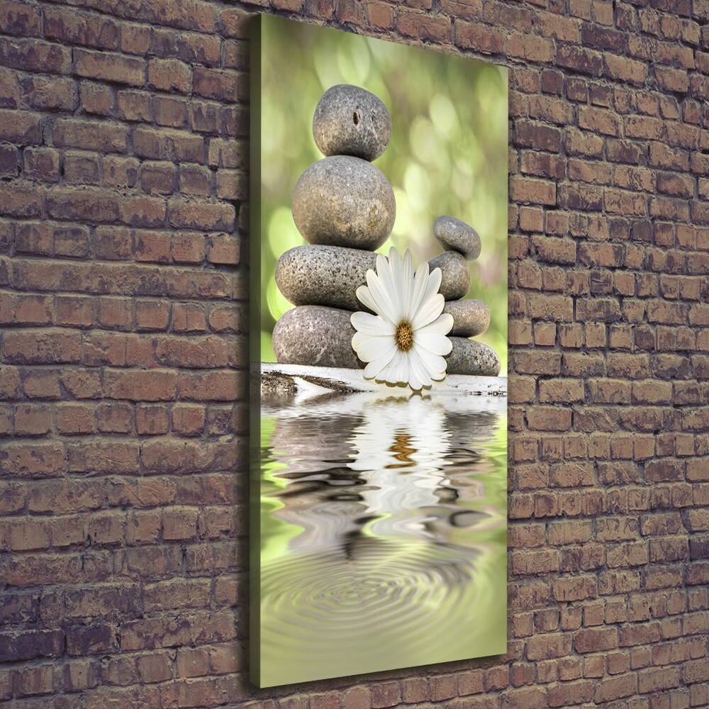 Large canvas wall art Stones and flower