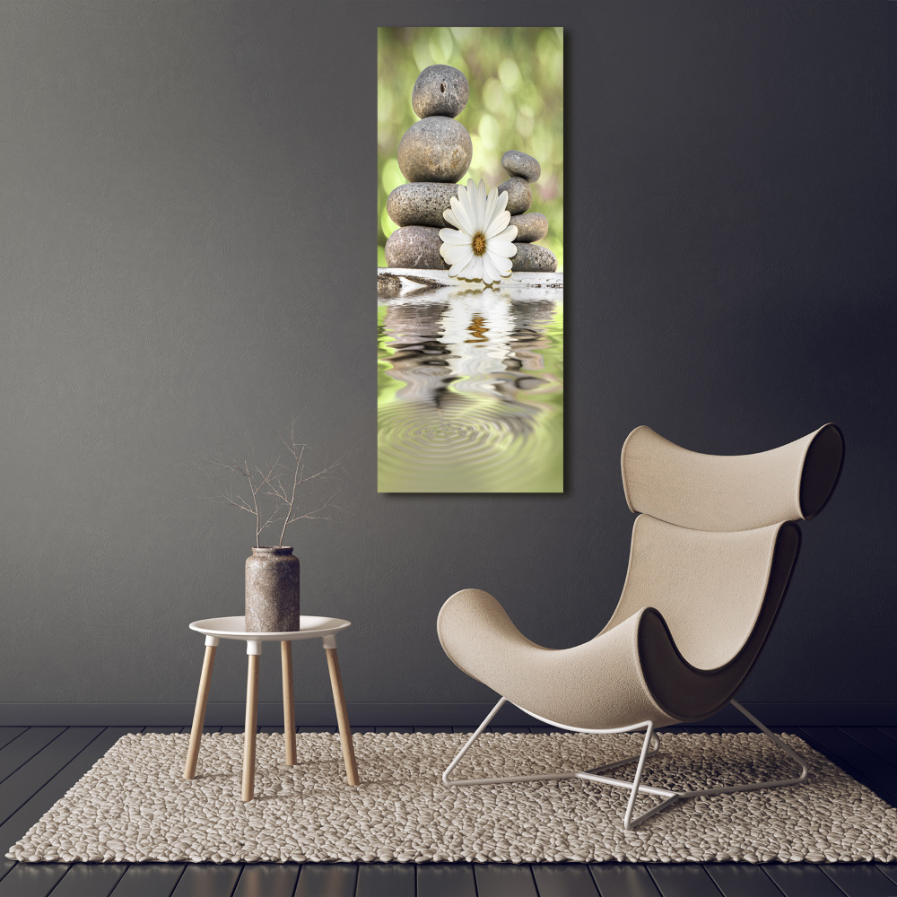 Large canvas wall art Stones and flower