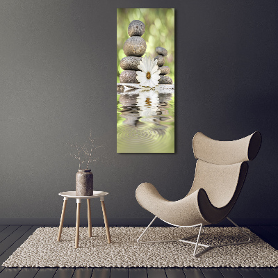 Large canvas wall art Stones and flower