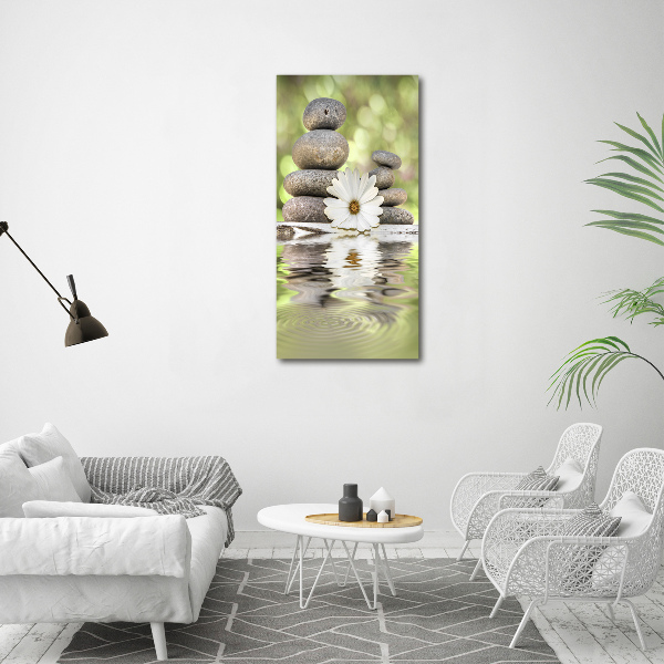 Large canvas wall art Stones and flower