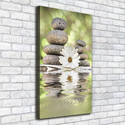 Large canvas wall art Stones and flower