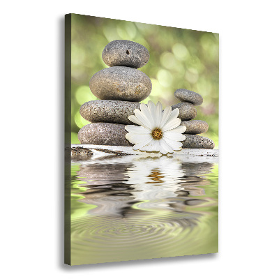 Large canvas wall art Stones and flower