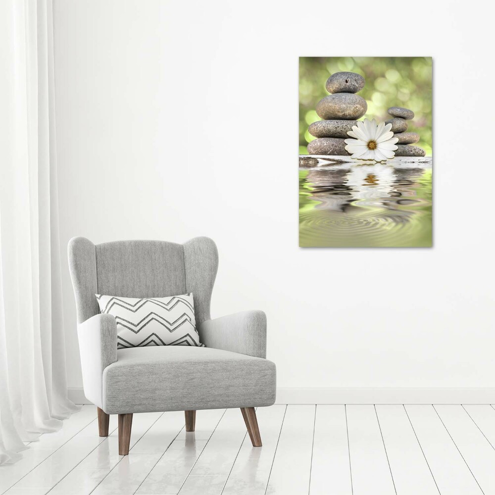 Large canvas wall art Stones and flower