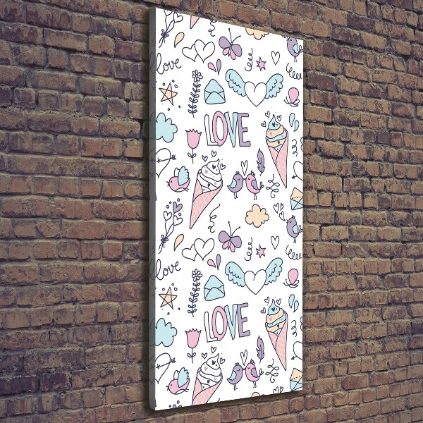 Wall art canvas large Romantic pattern