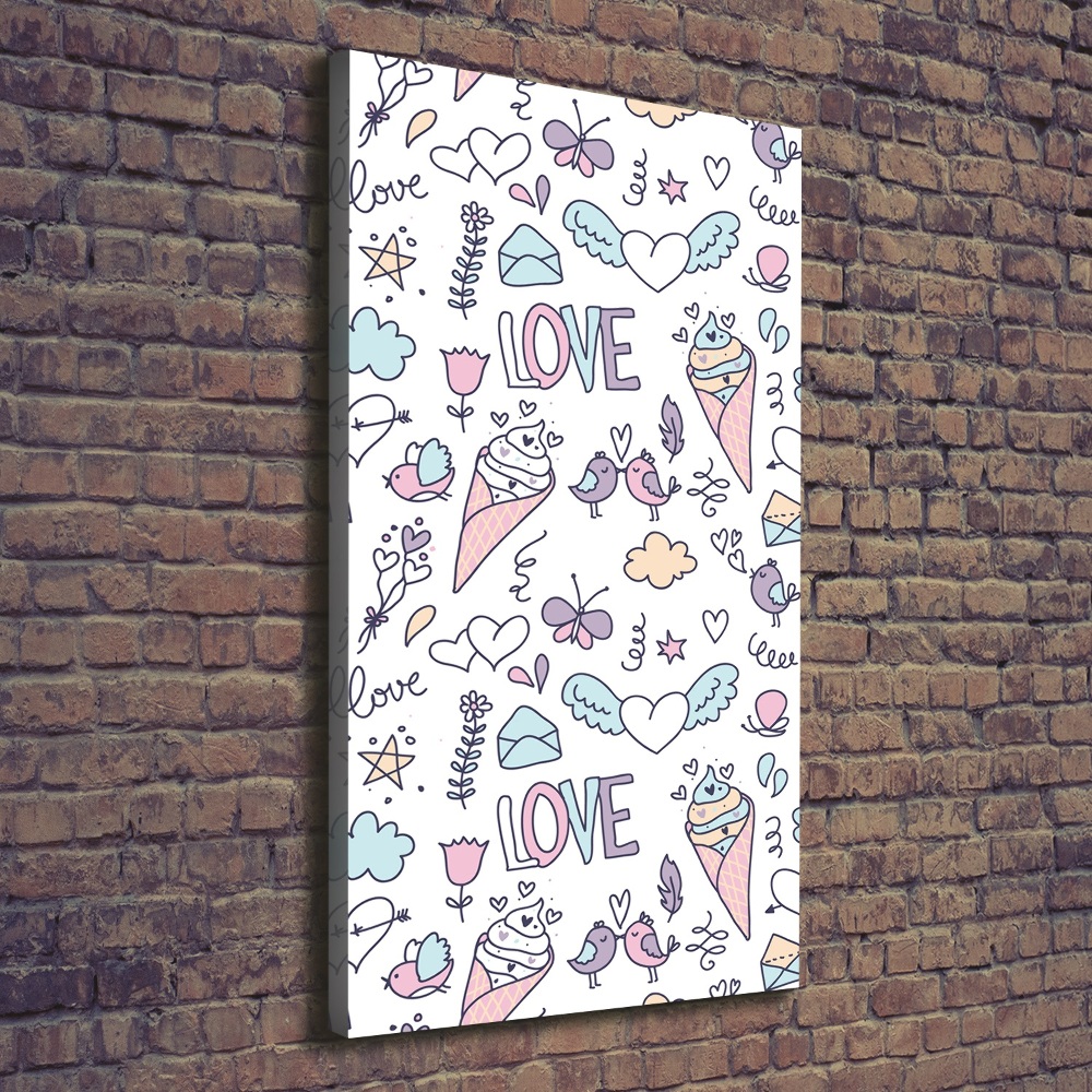 Wall art canvas large Romantic pattern