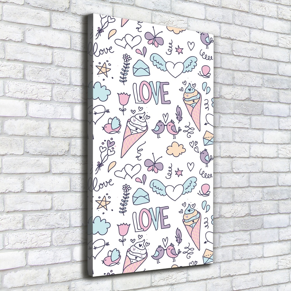 Wall art canvas large Romantic pattern