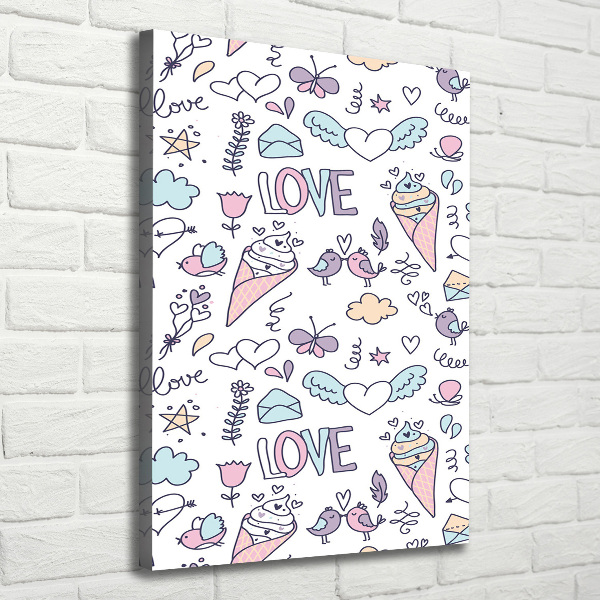 Wall art canvas large Romantic pattern